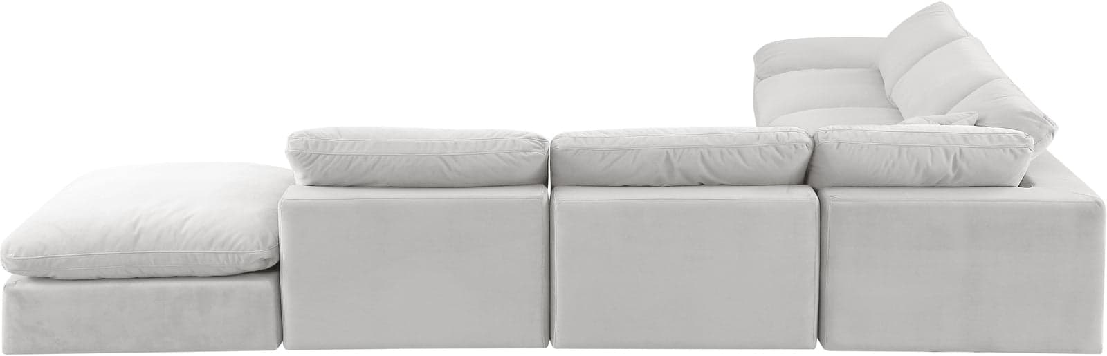 Farrah 157" Cream Velvet Upholstered Sectional, 7-Piece — View 1 (1/3)