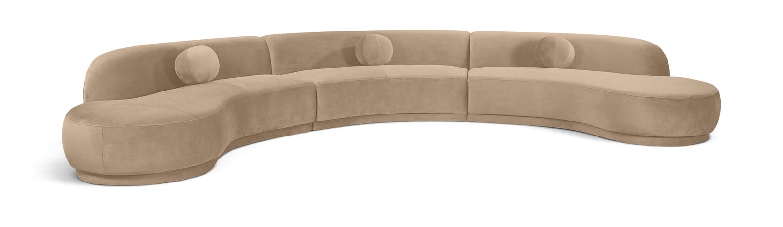 Juniper 177.5" Beige Velvet Performance Fabric Upholstered Sectional — Vista 1 (1/3)