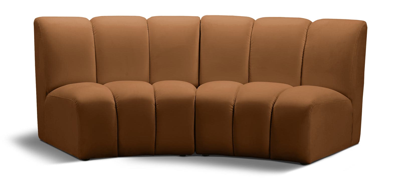 Isolde 83" Saddle Velvet Upholstered Sectional, 2-Piece — Vista 1 (1/3)