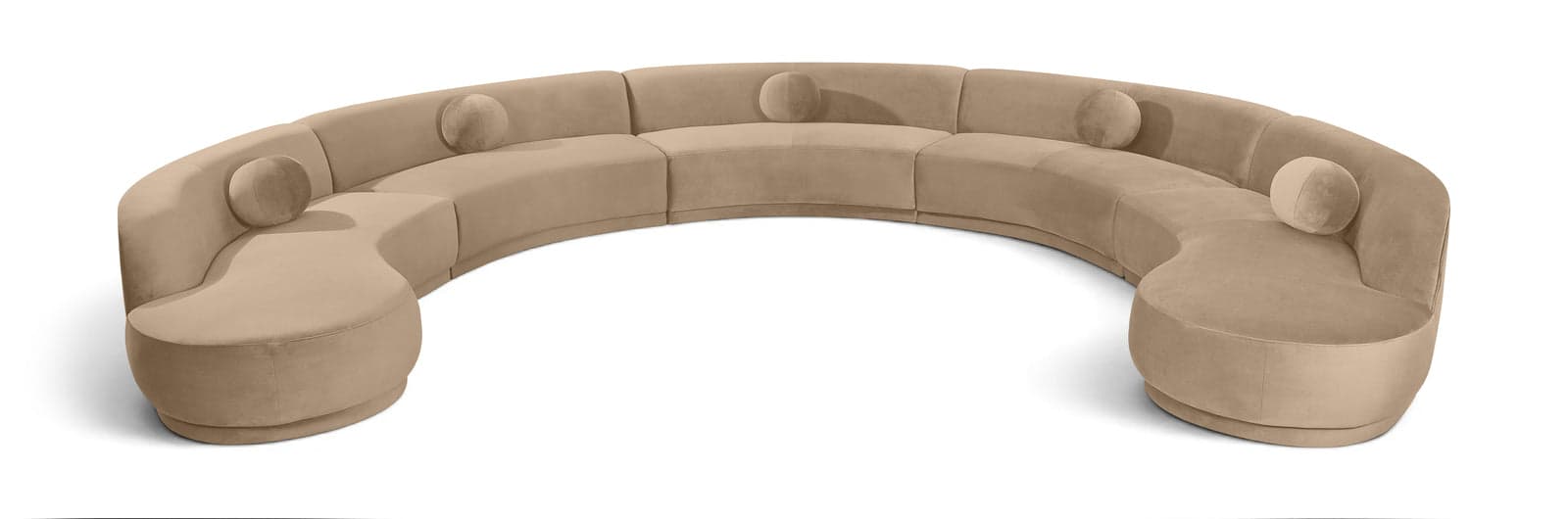 Juniper 192" Beige Velvet Performance Fabric Upholstered Sectional — Vista 1 (1/3)