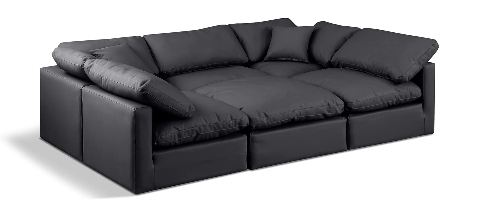 Sloane 105" Vegan Leather Upholstered Sectional, 6-Piece — Vista 1 (1/5)