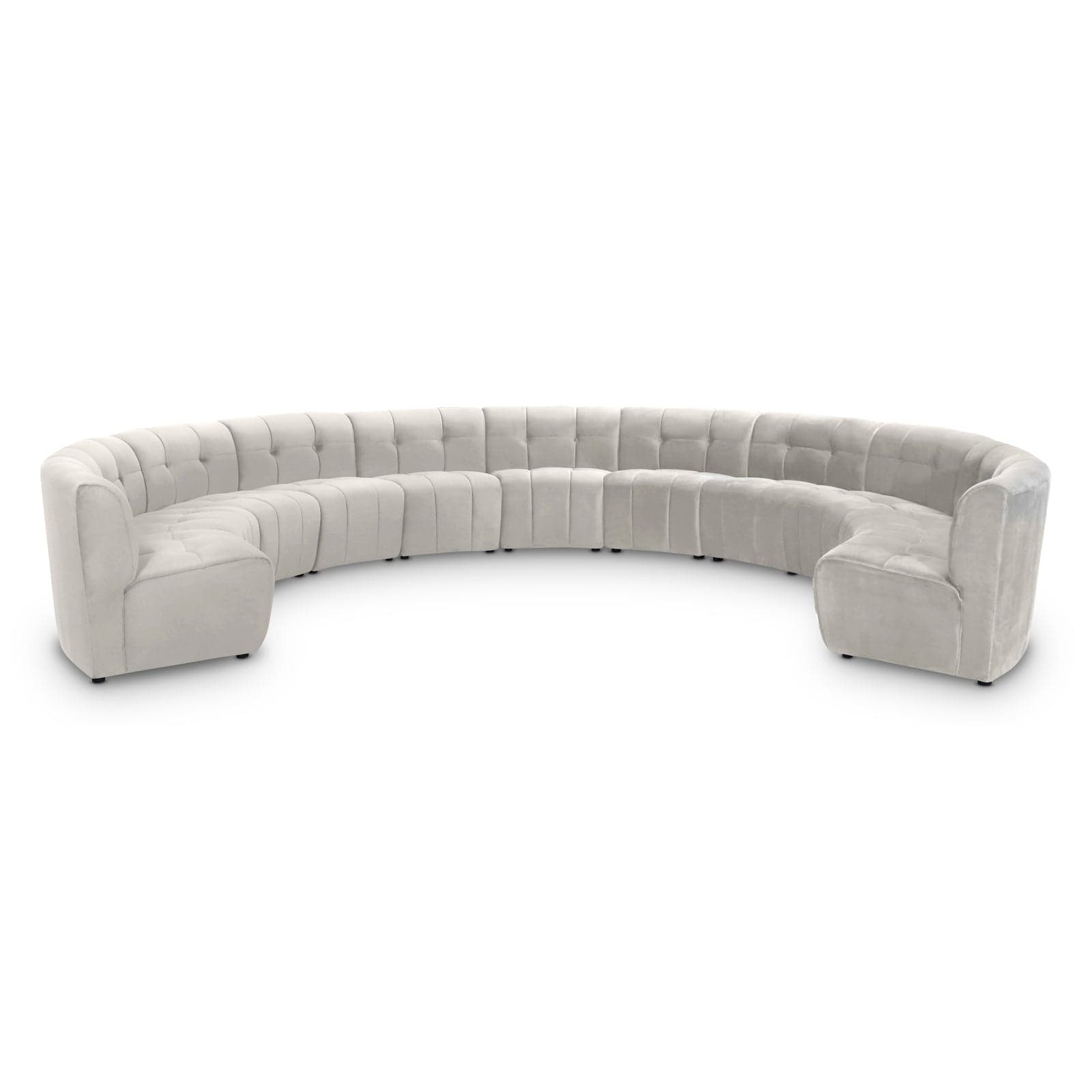 Kira 177.5" Cream Velvet Upholstered Sectional, 11-Piece — Vista 1 (1/3)
