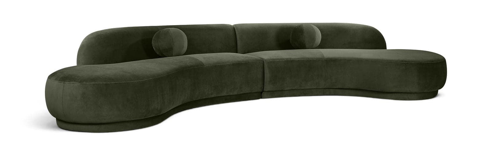 Juniper 146" Green Velvet Performance Fabric Upholstered Sectional — Vista 1 (1/3)