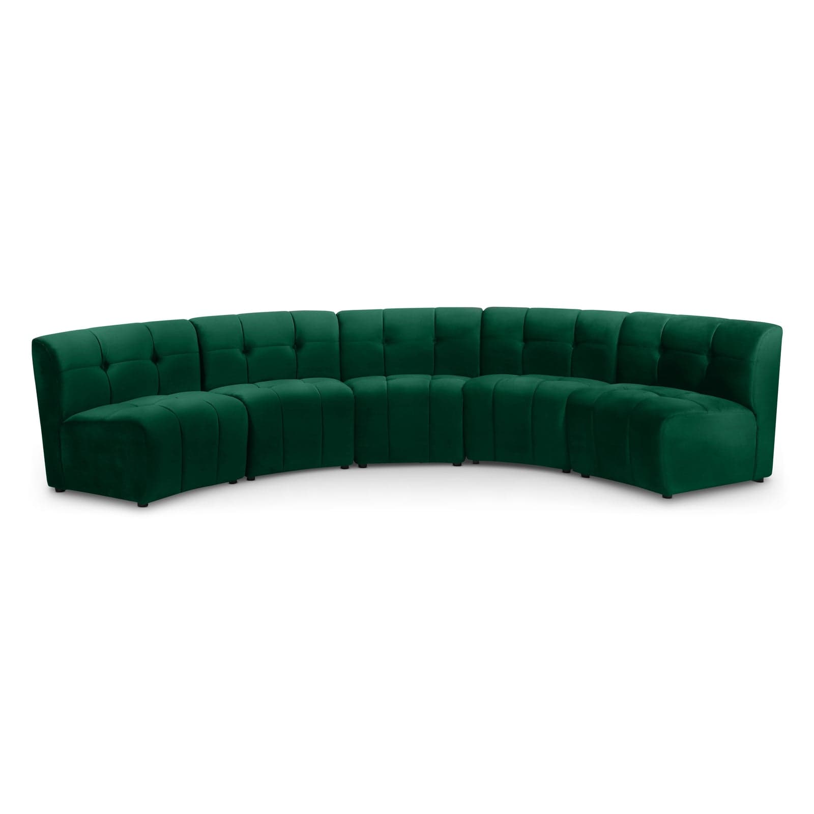 Kira 141.5" Green Velvet Upholstered Sectional, 5-Piece — Vista 1 (1/3)