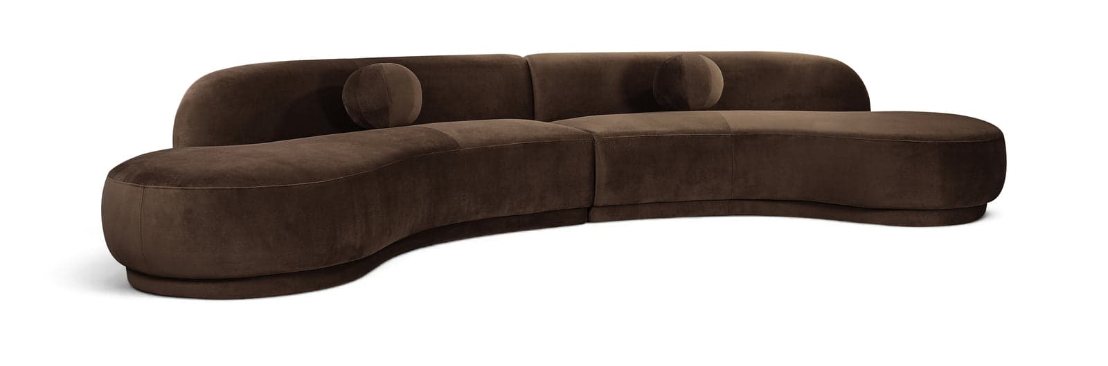 Juniper 146" Brown Velvet Performance Fabric Upholstered Sectional — Vista 1 (1/3)
