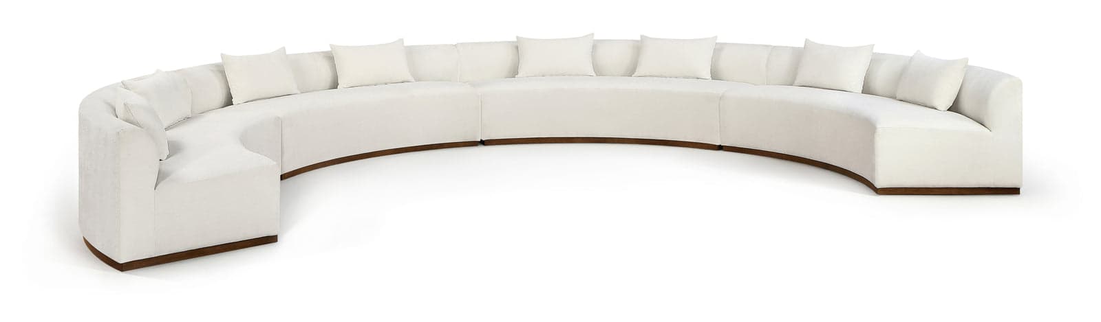 Orla 225.25" Cream Chenille Fabric Upholstered Sectional, 4-Piece — Vista 1 (1/3)