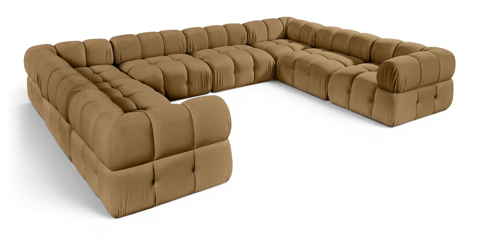 Camden Saddle Velvet Performance Fabric Upholstered Sectional, 8-Piece — Vista 1 (1/3)