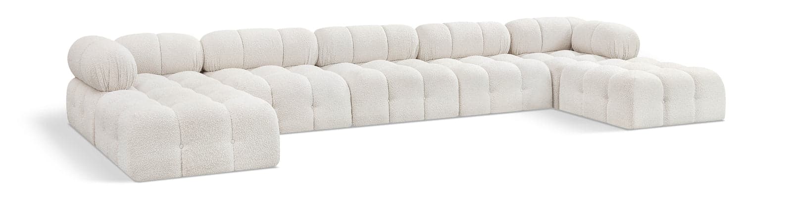 Darcy 170" Cream Boucle Fabric Upholstered Sectional, 7-Piece (Style 2) — View 1 (1/3)