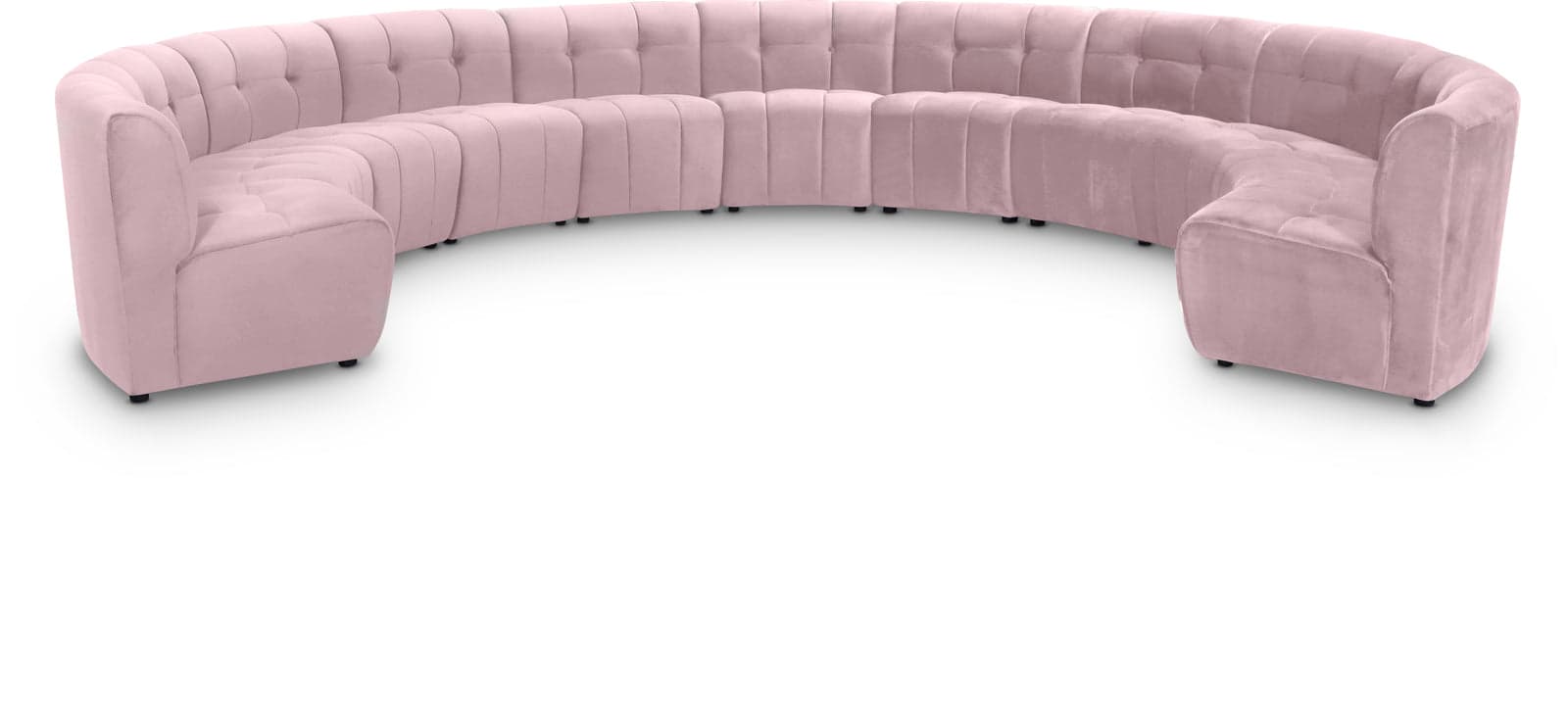 Kira 177.5" Pink Velvet Upholstered Sectional, 11-Piece — View 1 (1/3)