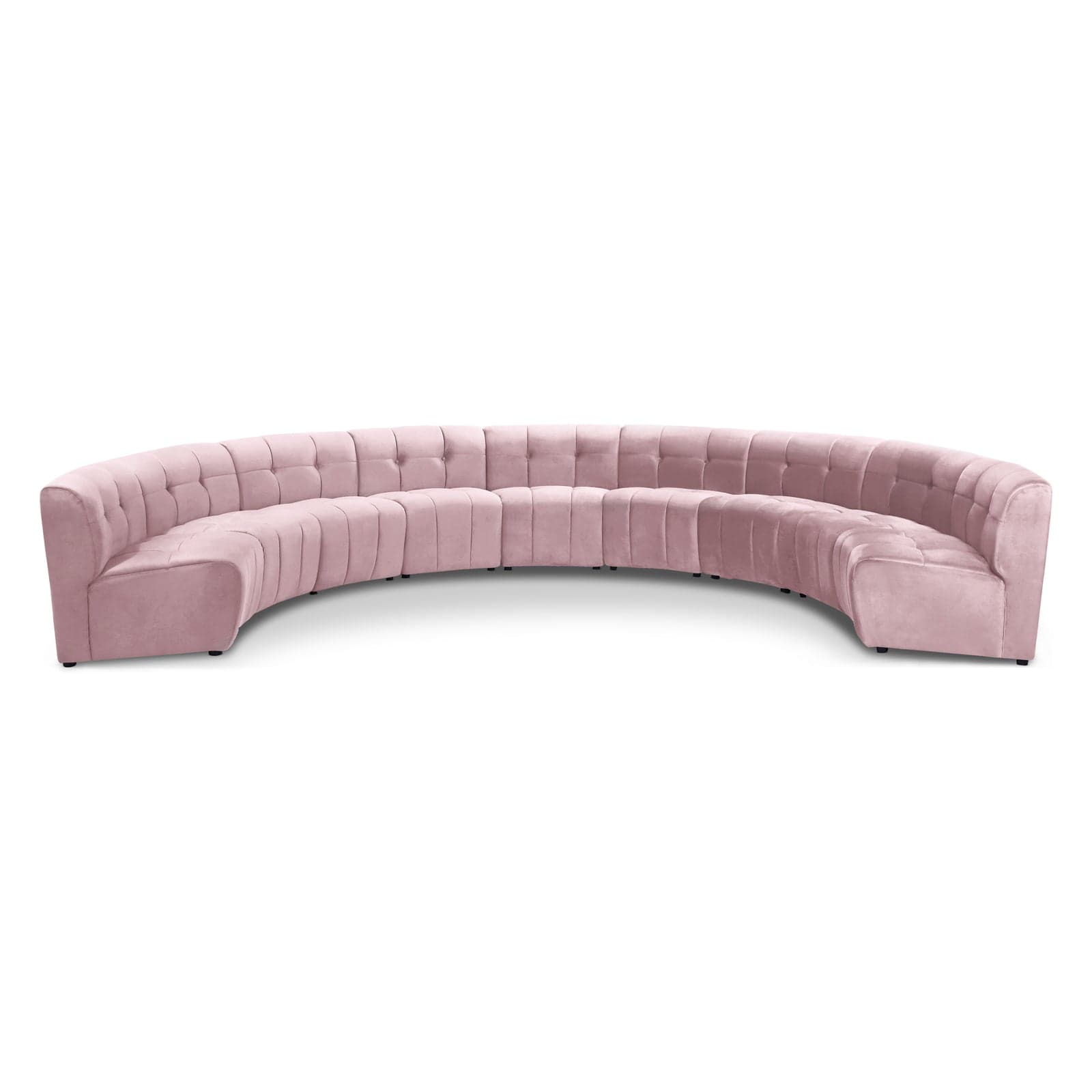 Kira 177.5" Pink Velvet Upholstered Sectional, 9-Piece — Vista 1 (1/3)