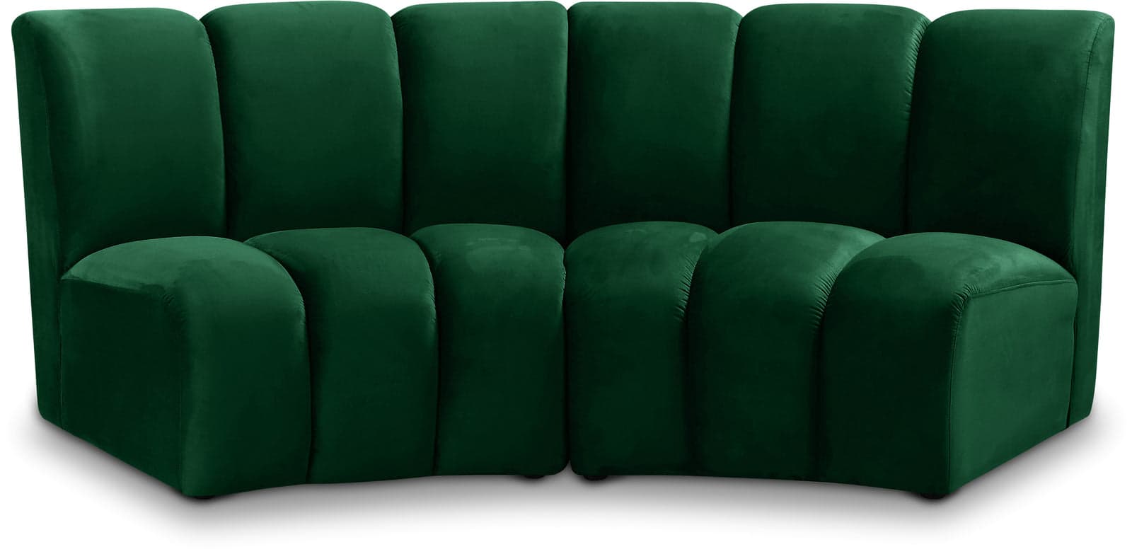 Isolde 83" Green Velvet Upholstered Sectional, 2-Piece — Vista 1 (1/3)