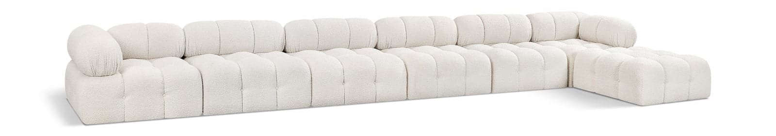 Darcy 204" Cream Boucle Fabric Upholstered Sectional, 7-Piece (Style 2) — Vista 1 (1/3)