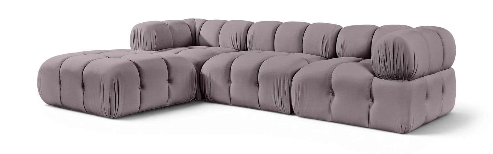 Camden Taupe Velvet Performance Fabric Upholstered Sectional, 4-Piece (Style 2) — Vista 1 (1/3)