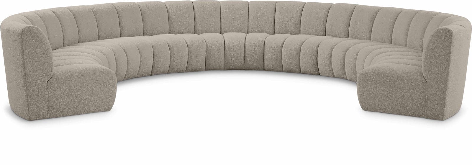 Isolde 178" Brown Boucle Fabric Upholstered Sectional, 9-Piece — Vista 1 (1/3)