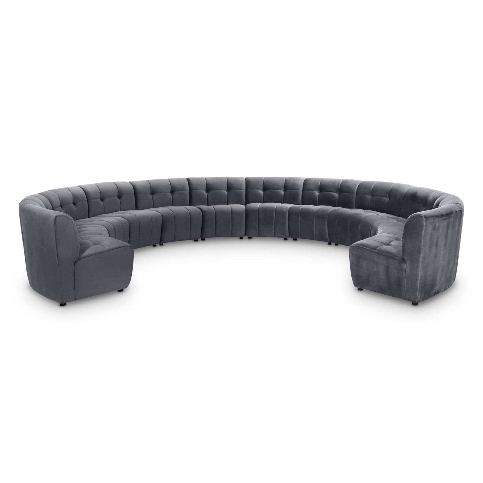 Kira 177.5" Grey Velvet Upholstered Sectional, 12-Piece — Vista 1 (1/3)