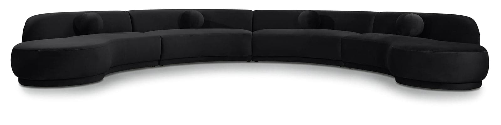 Juniper 189" Black Velvet Performance Fabric Upholstered Sectional — Vista 1 (1/3)