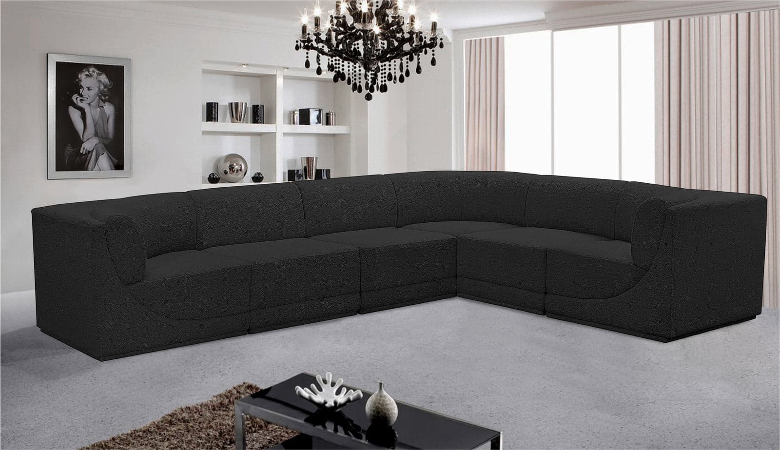 Harlow 128" Boucle Fabric Upholstered Sectional, 6-Piece (Style 2) — Vista 1 (1/3)