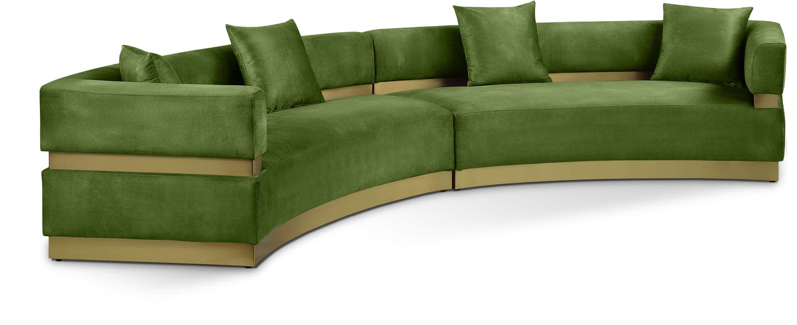 Rhea 148" Olive Velvet Upholstered Sectional, 2-Piece — Vista 1 (1/3)