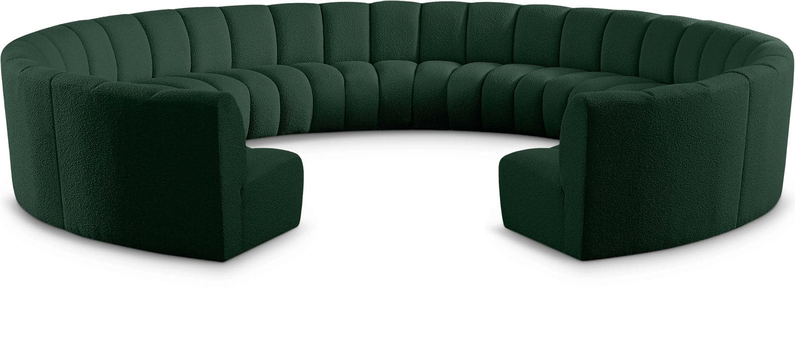 Isolde 178" Green Boucle Fabric Upholstered Sectional, 11-Piece — Vista 1 (1/3)