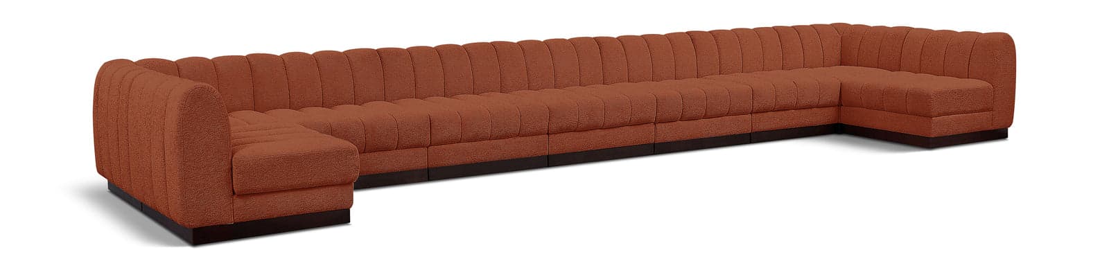 Opal 229" Chenille Fabric Upholstered Sectional, 9-Piece — Vista 1 (1/4)