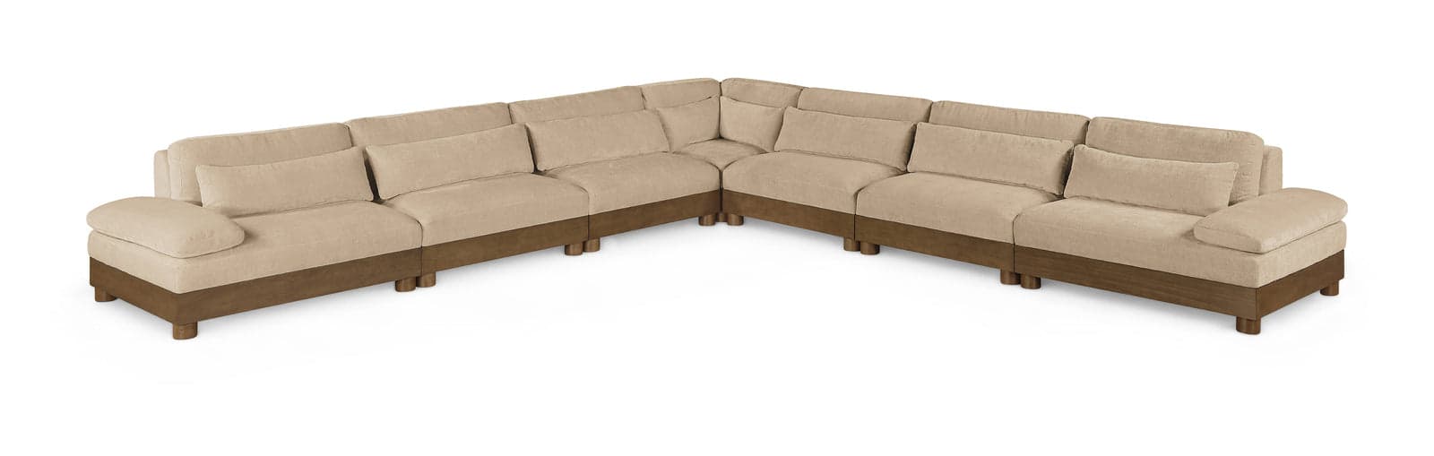 Kira 167.75" Beige Chenille Fabric Upholstered Sectional, 7-Piece — Vista 1 (1/3)