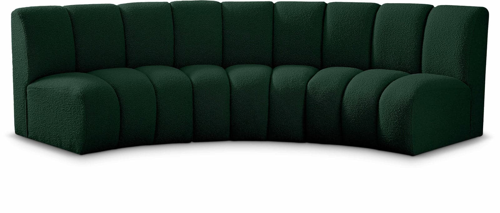 Isolde 119" Green Boucle Fabric Upholstered Sectional, 3-Piece — Vista 1 (1/3)