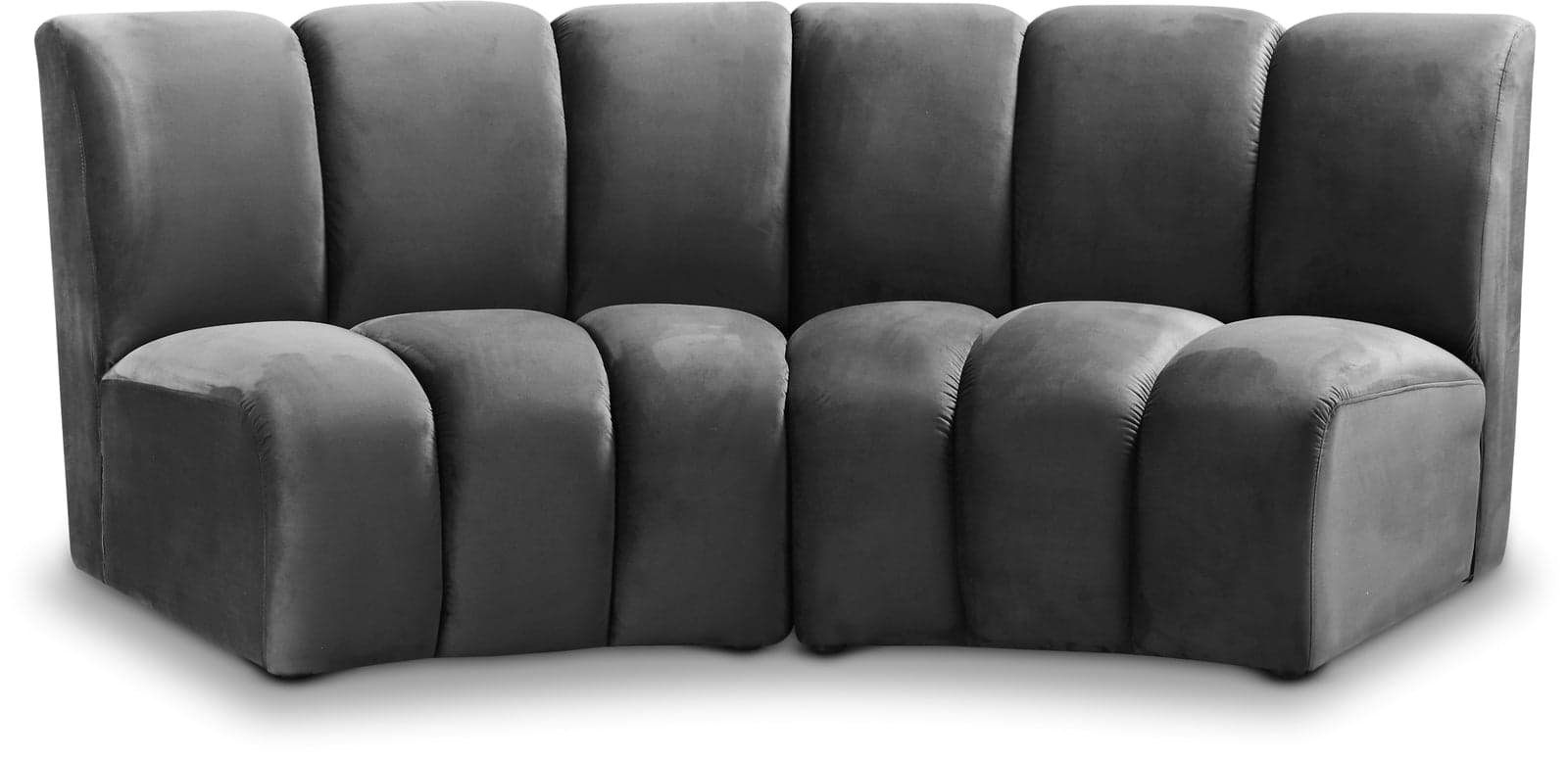 Isolde 83" Grey Velvet Upholstered Sectional, 2-Piece — Vista 1 (1/3)