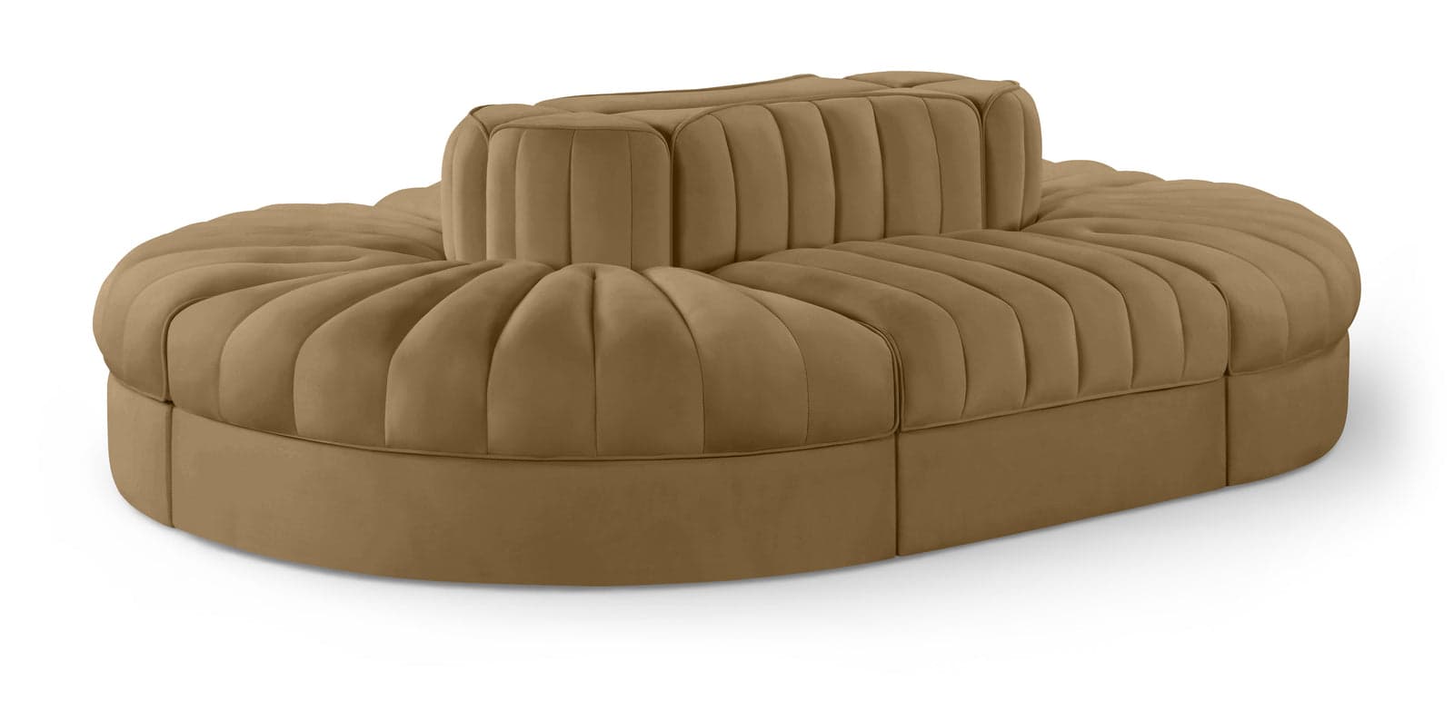 Talia Saddle Velvet Performance Fabric Upholstered Sectional, 6-Piece (Style 3) — Vista 1 (1/3)