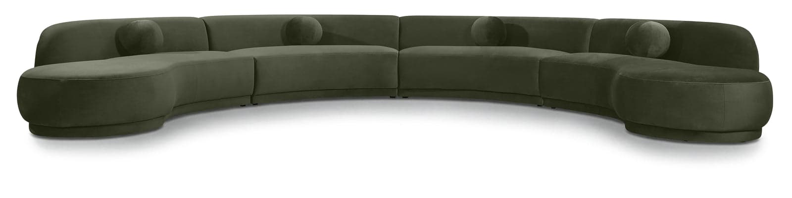 Juniper 189" Green Velvet Performance Fabric Upholstered Sectional — Vista 1 (1/3)