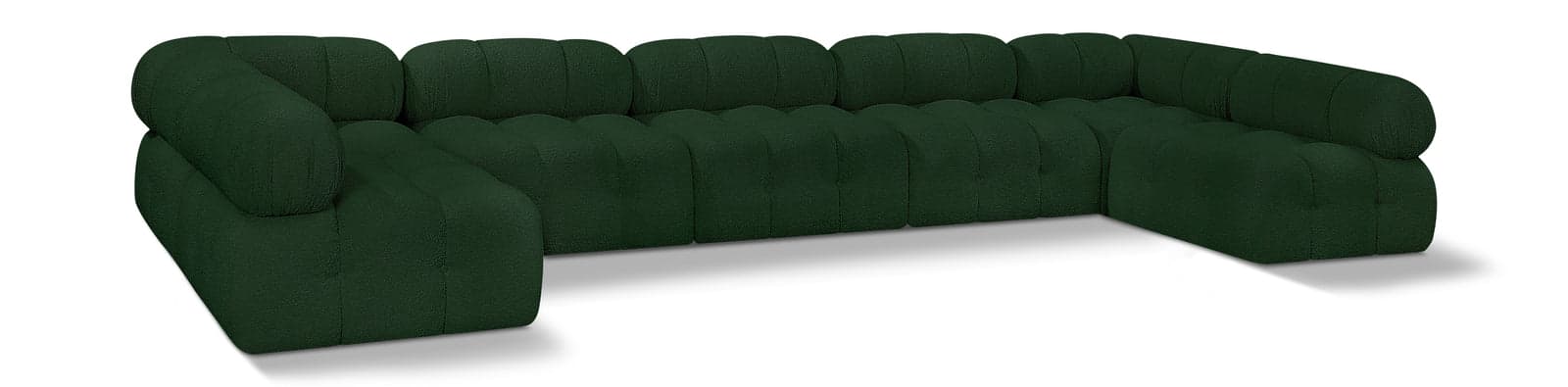 Darcy 170" Green Boucle Fabric Upholstered Sectional, 7-Piece — Vista 1 (1/3)