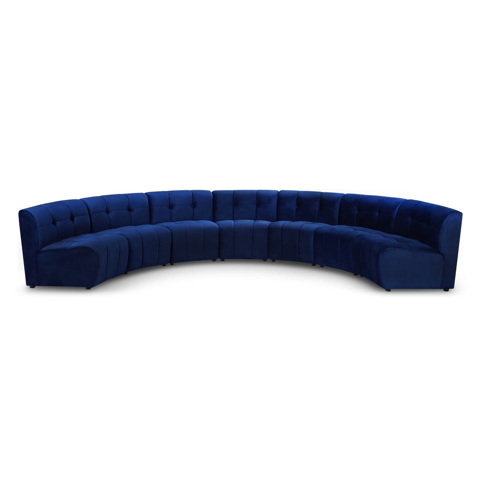 Kira 169.5" Navy Velvet Upholstered Sectional, 7-Piece — Vista 1 (1/3)
