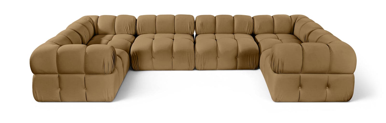 Camden Saddle Velvet Performance Fabric Upholstered Sectional, 6-Piece (Style 7) — Vista 1 (1/3)