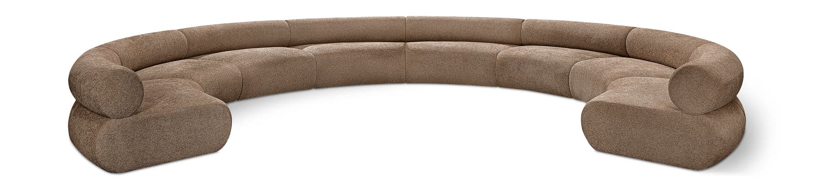 Harper 202" Chenille Fabric Upholstered Sectional, 8-Piece — Vista 1 (1/5)