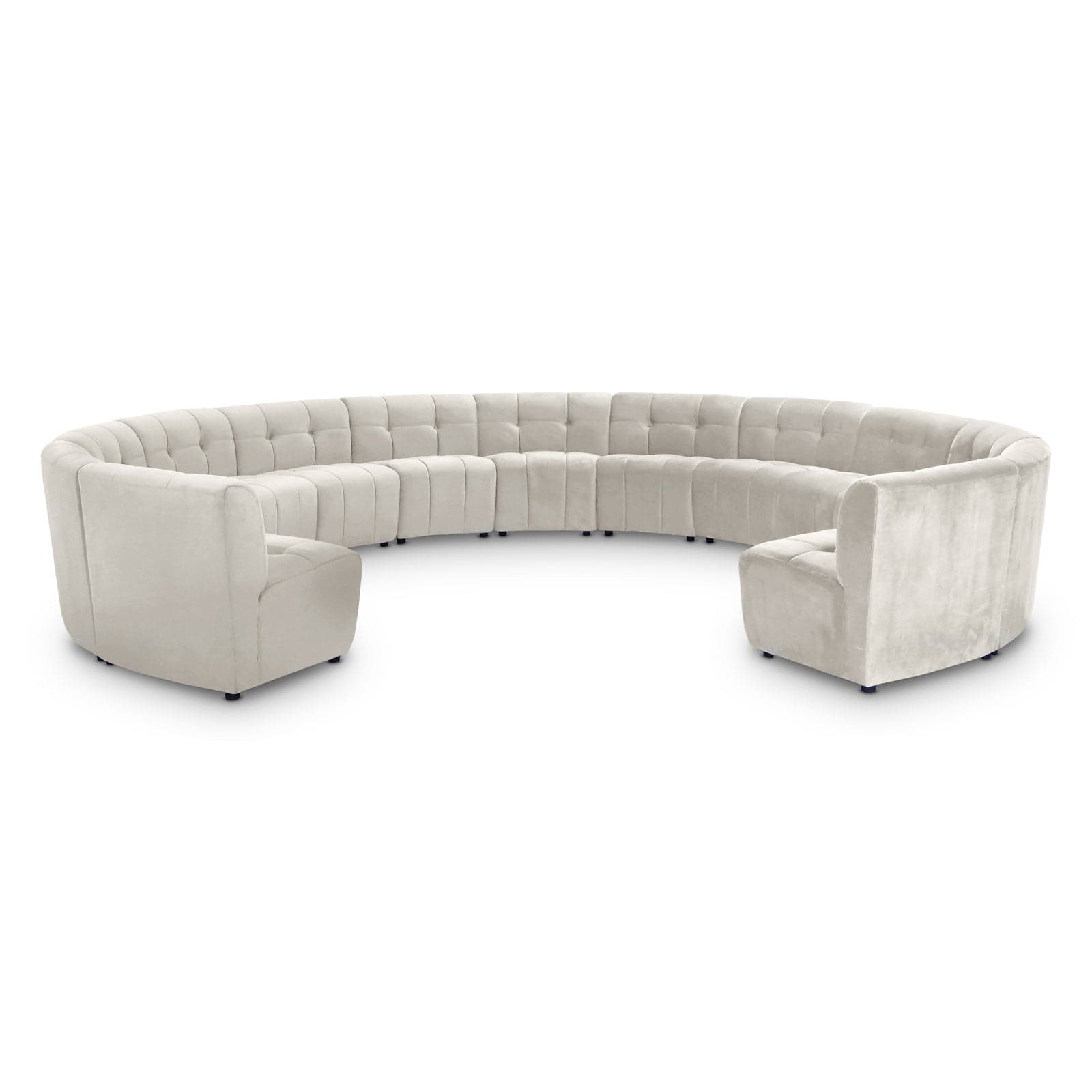 Kira 177.5" Cream Velvet Upholstered Sectional, 13-Piece — Vista 1 (1/3)