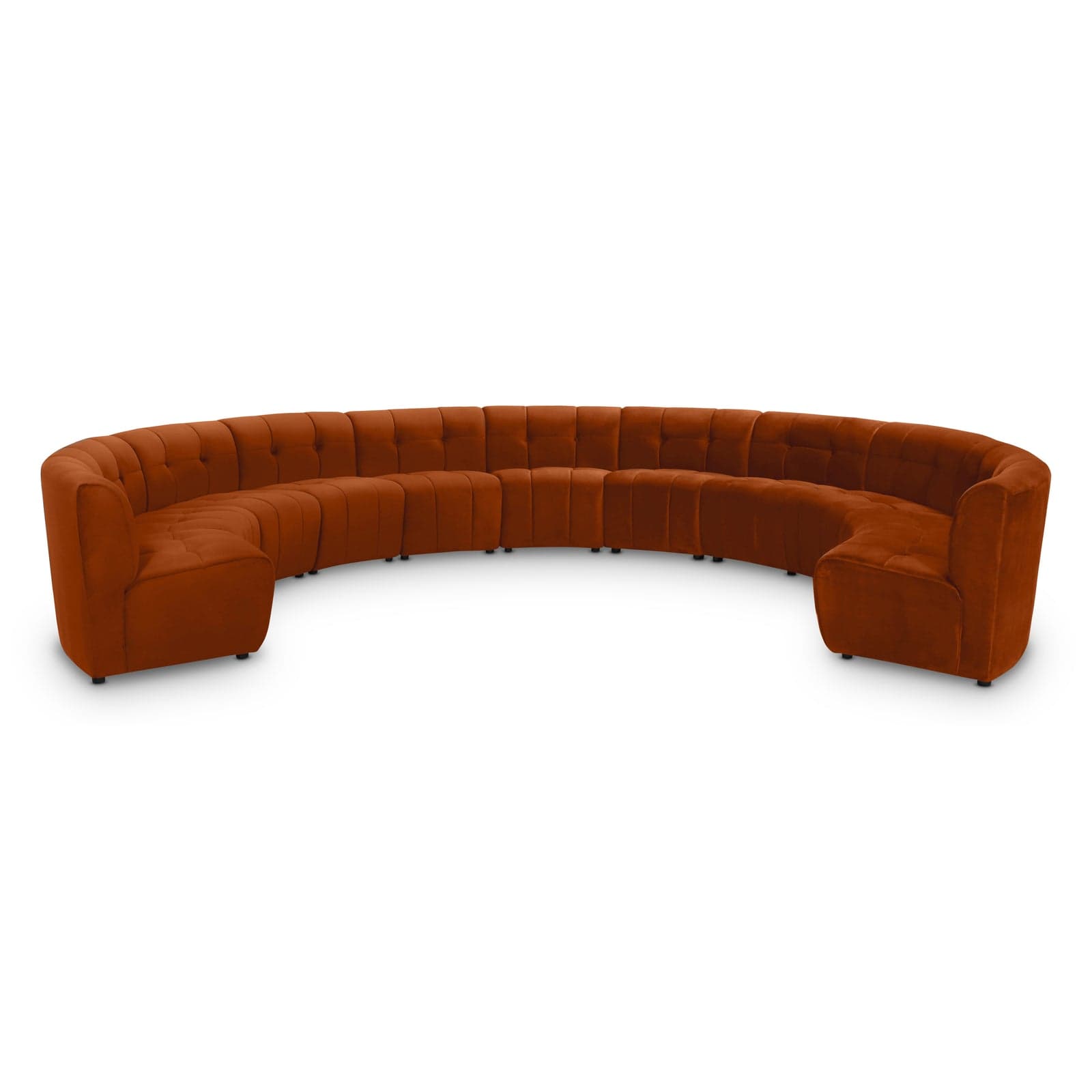 Kira 177.5" Cognac Velvet Upholstered Sectional, 11-Piece — Vista 1 (1/3)