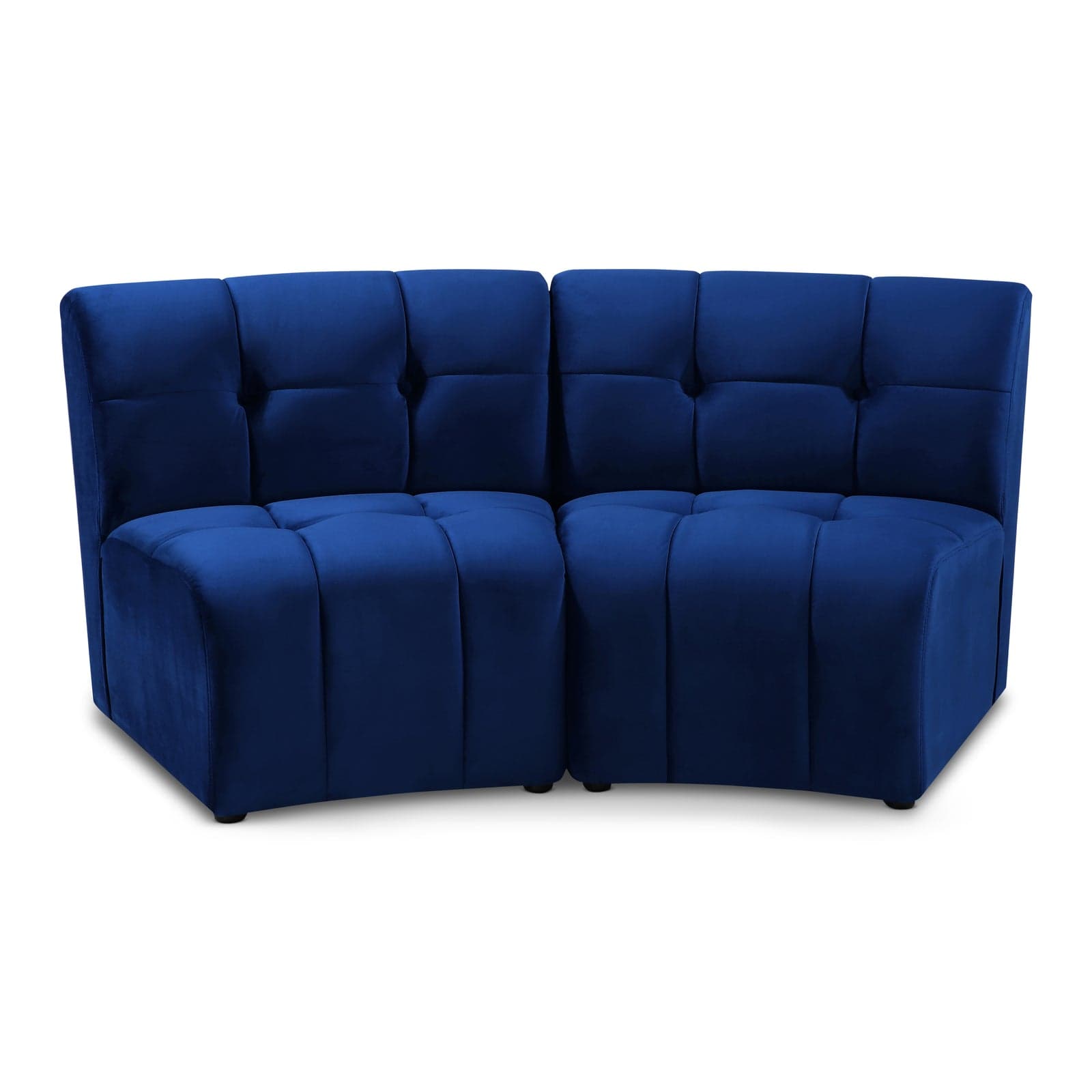 Kira 65" Navy Velvet Upholstered Sectional, 2-Piece — Vista 1 (1/3)
