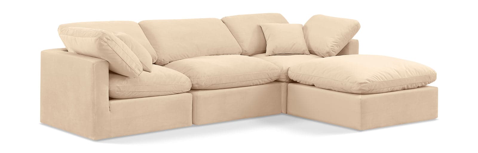 Sloane 105" Velvet Upholstered Sectional, 4-Piece — View 1 (1/6)