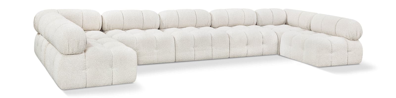 Darcy 170" Cream Boucle Fabric Upholstered Sectional, 7-Piece — View 1 (1/3)