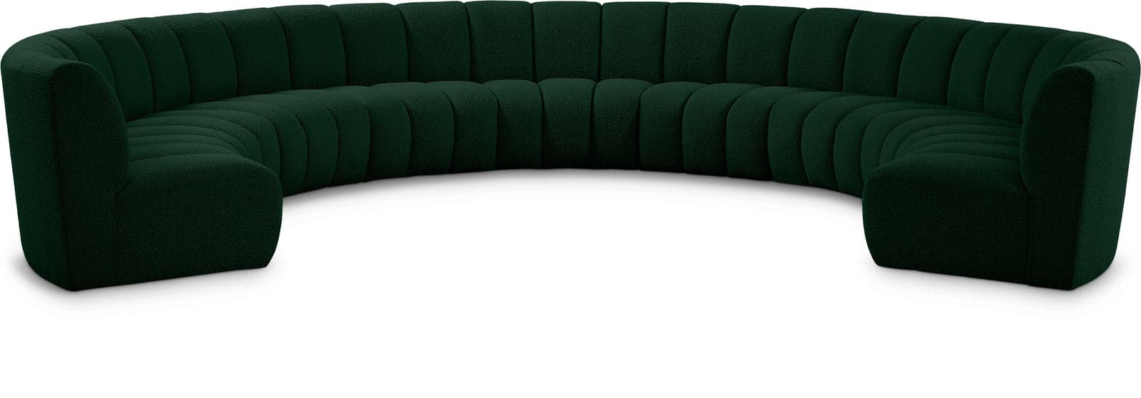 Isolde 178" Green Boucle Fabric Upholstered Sectional, 9-Piece — Vista 1 (1/3)