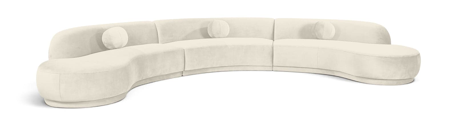 Juniper 177.5" Cream Velvet Performance Fabric Upholstered Sectional — Vista 1 (1/3)