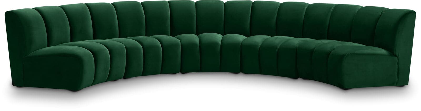 Isolde 167" Green Velvet Upholstered Sectional, 5-Piece — Vista 1 (1/3)