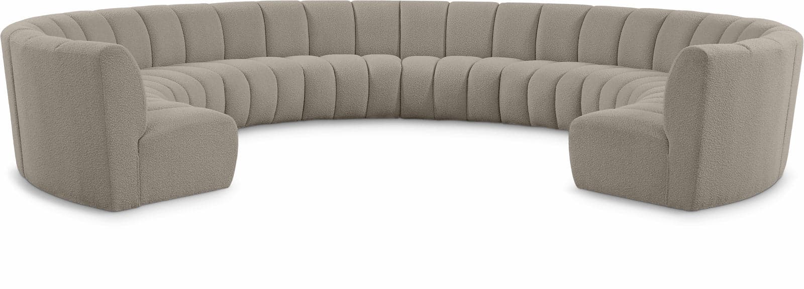 Isolde 178" Brown Boucle Fabric Upholstered Sectional, 10-Piece — Vista 1 (1/3)