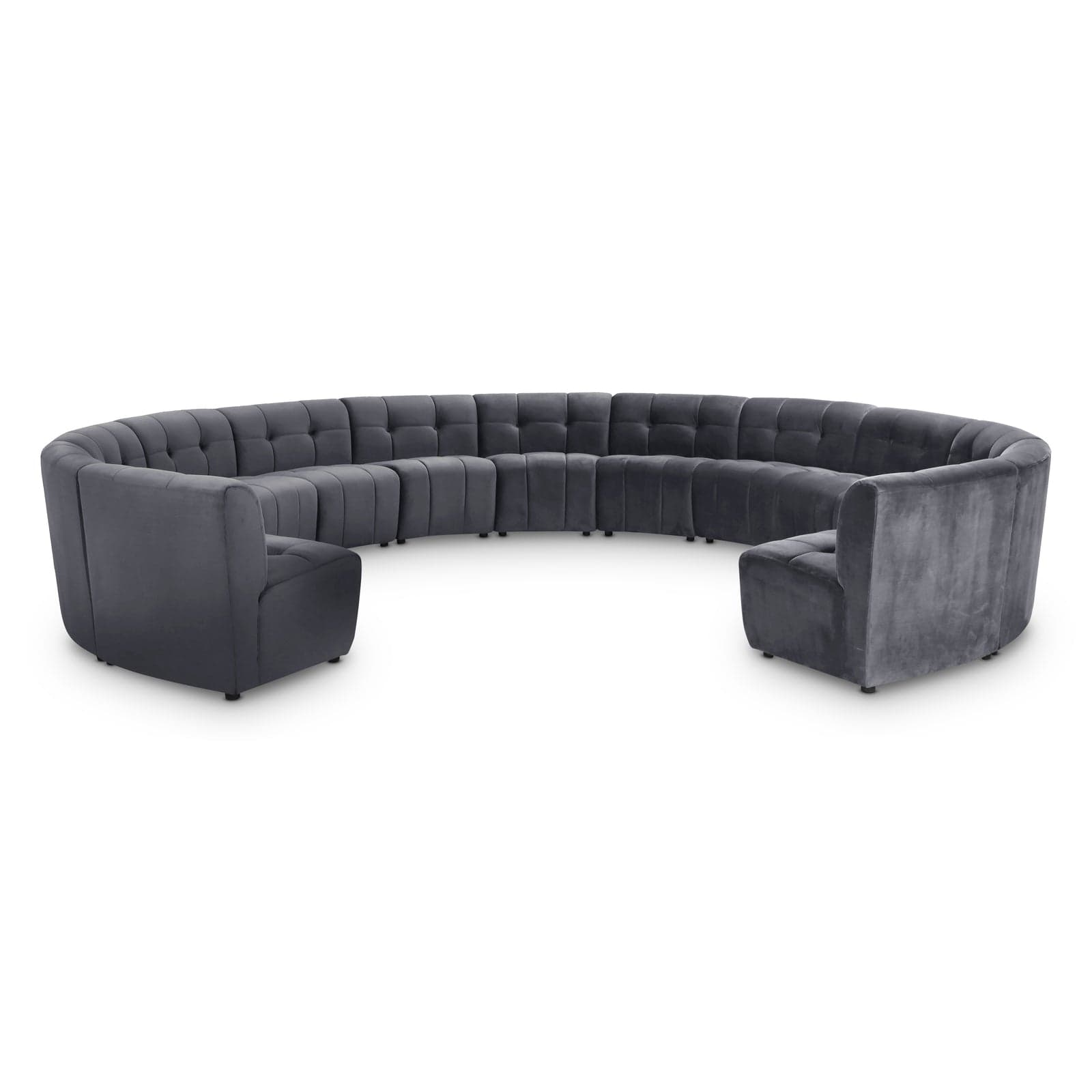 Kira 177.5" Grey Velvet Upholstered Sectional, 13-Piece — Vista 1 (1/3)