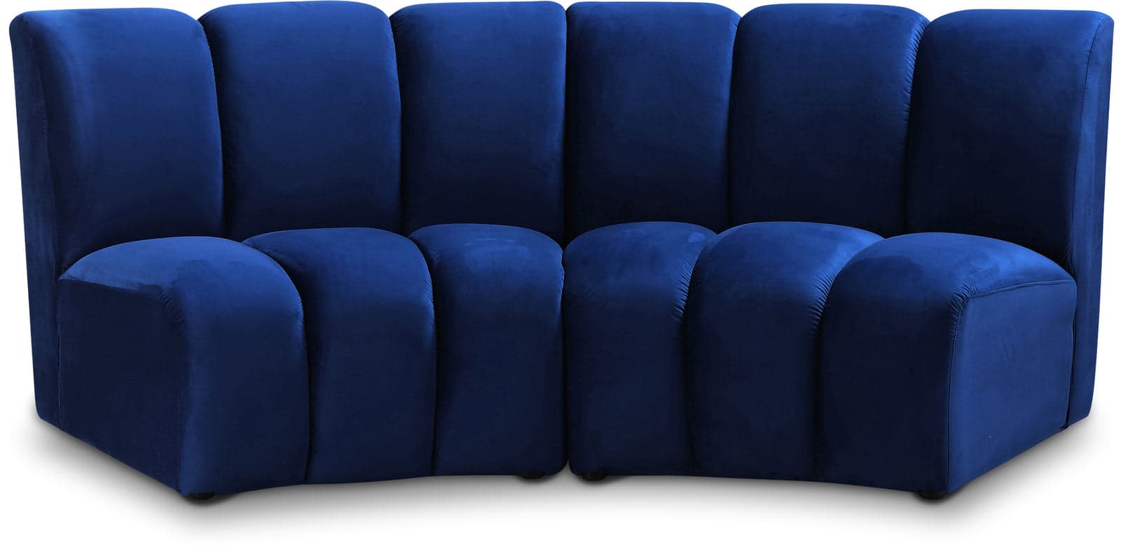 Isolde 83" Navy Velvet Upholstered Sectional, 2-Piece — Vista 1 (1/3)