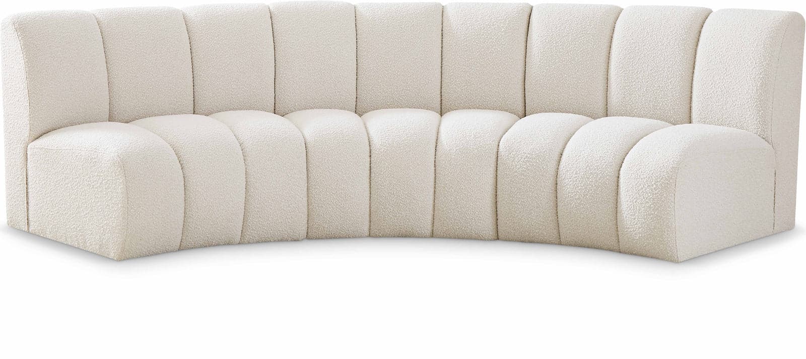Isolde 119" Cream Boucle Fabric Upholstered Sectional, 3-Piece — Vista 1 (1/3)
