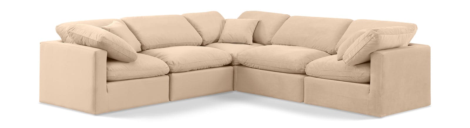 Sloane 105" Velvet Upholstered Sectional, 5-Piece (Style 2) — View 1 (1/6)