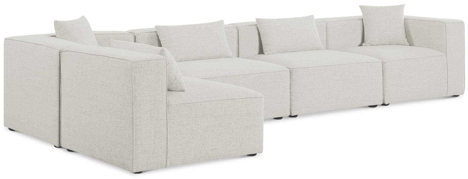 Farrah 144" Cream Fabric Upholstered Sectional, 5-Piece (Style 2) — Vista 1 (1/3)