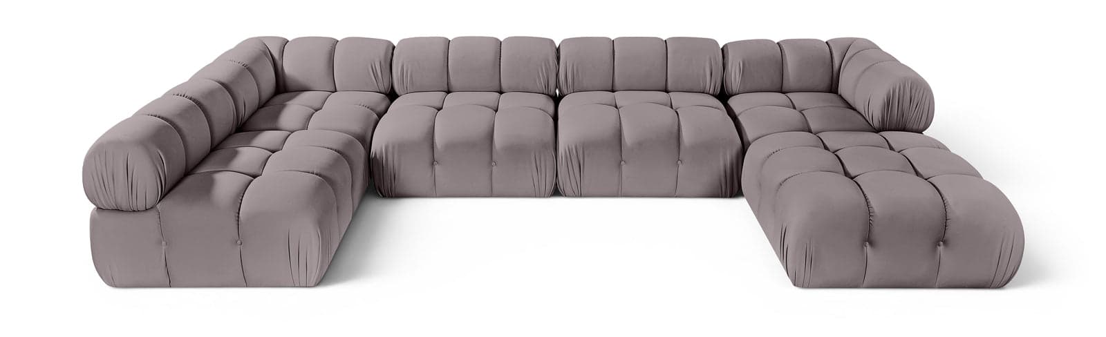 Camden Taupe Velvet Performance Fabric Upholstered Sectional, 6-Piece (Style 5) — View 1 (1/3)