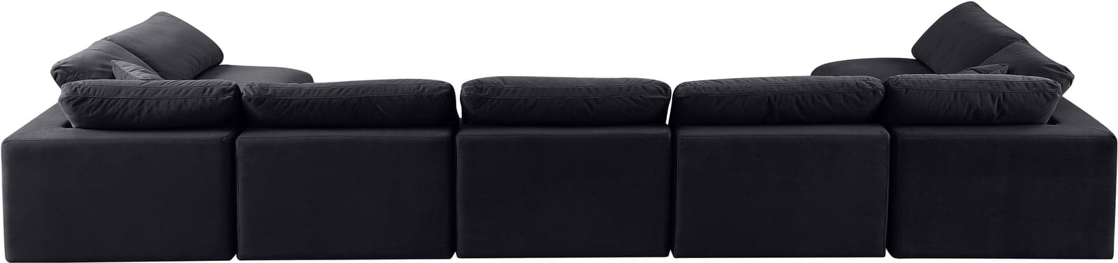 Farrah 197" Black Velvet Upholstered Sectional, 7-Piece — Vista 1 (1/3)