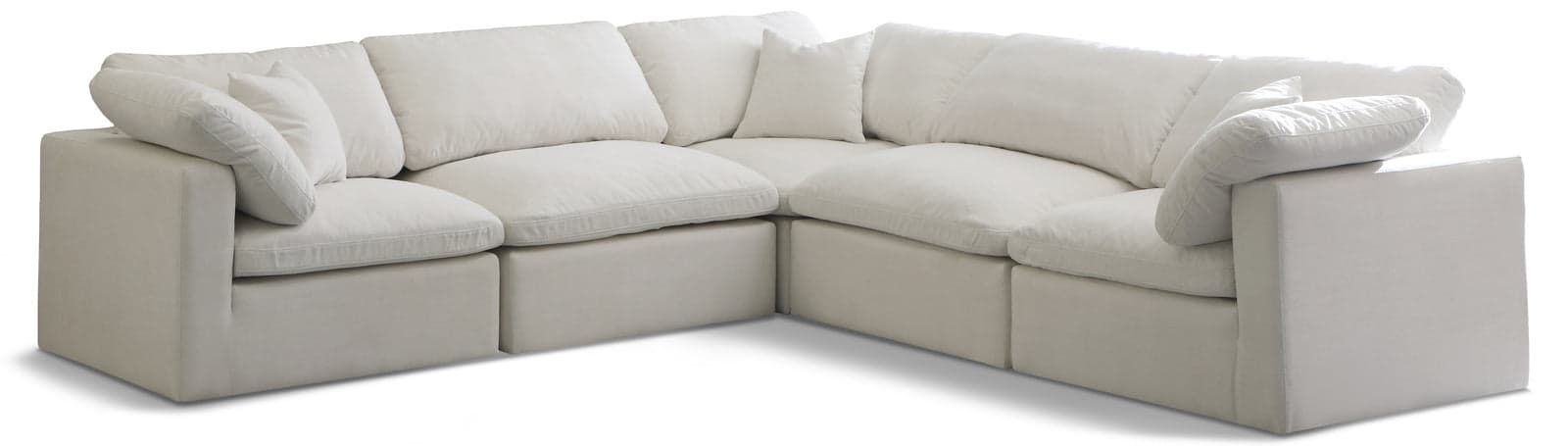 Selene 105" Cream Velvet Upholstered Standard Comfort Sectional, 5-Piece (Style 2) — Vista 1 (1/3)